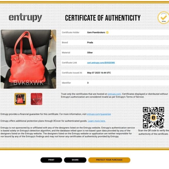 Prada Vitello Daino Leather Double Handle Tote Bag Satchel - Red - Picture 7 of 16